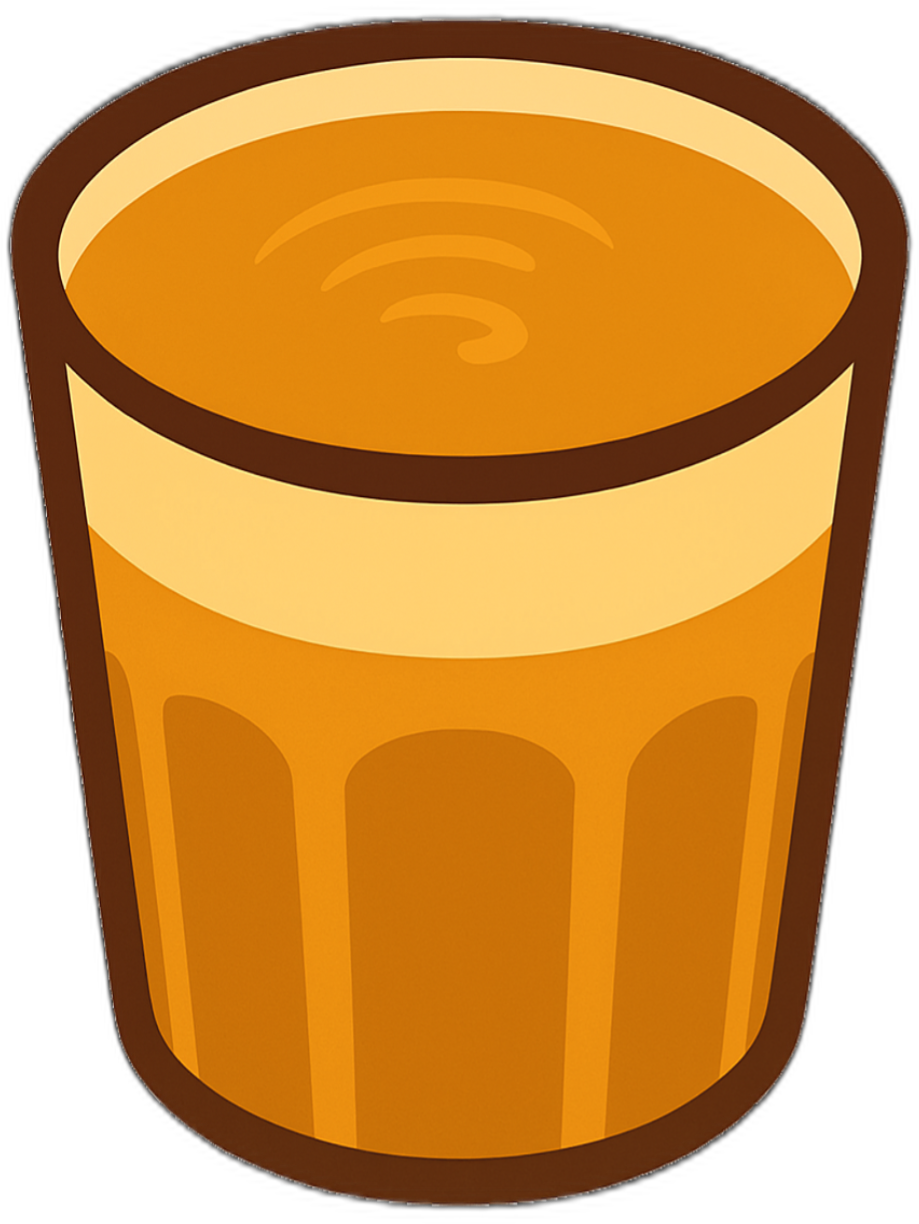 Hand-drawn latte glass illustration